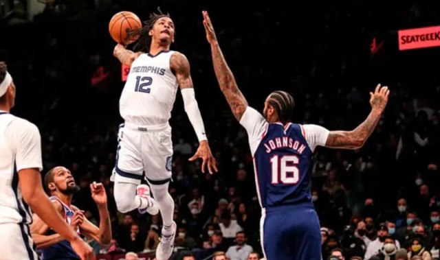  灰熊莫兰特闪电突破撕裂湖人防守